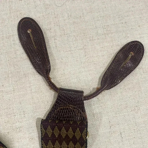 Vintage Martin Dingman Suspenders - Leather Tabs, Gold brass Adjustments - Picture 5 of 8